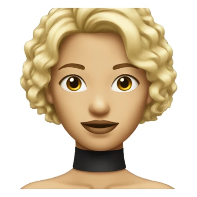 Blond female with a black choker sticker