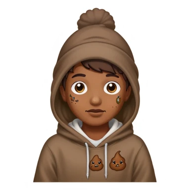 Какашечный человек в какашечной кепке и худи с татуировками sticker