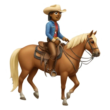 Macan in a cowboy hat on a horse. sticker