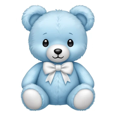 Light blue teddy with white bow sticker