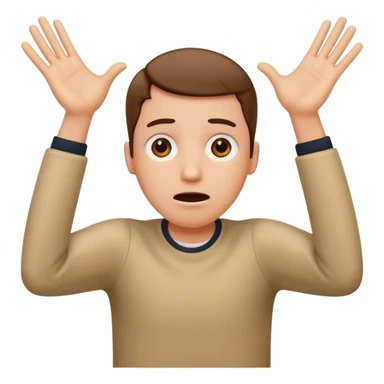 confused face with arms thrown up in confusion  sticker