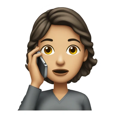 Beautiful Brunette Woman talking on her cellphone crying sticker