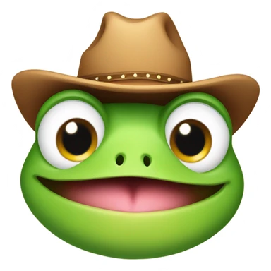 Cute frog with mini cowboy hat blushing sticker