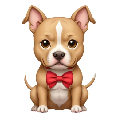 Beige American pit bull with bow  sticker