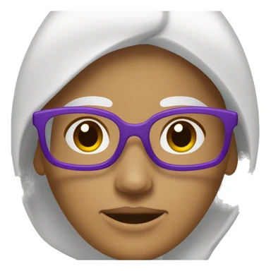 Une femme blanche avec un carré brun et des lunettes violettes sticker