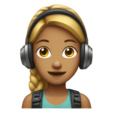 Girl wearing over the ear headphones sticker