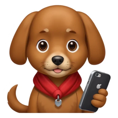 Pies z telefonem sticker