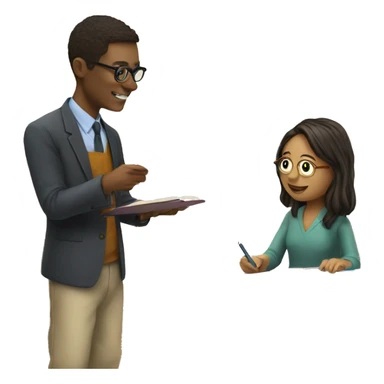 tutor transfers knowledge to student sticker