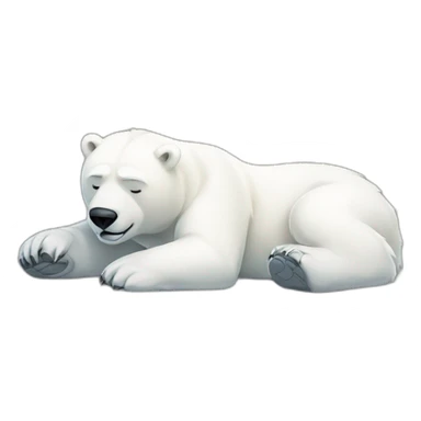 Polar bear cartoony full body laying down sticker