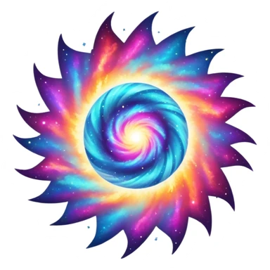 bright colorful supernova explosion in space sticker