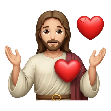 Jesus holding a heart sticker