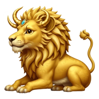 mythical horned lion sticker