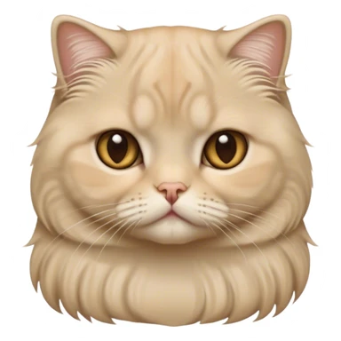 beige scottish fold cat with long hair sticker