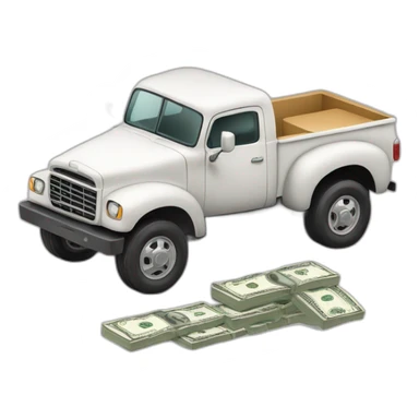 a truck with a full body of dollars sticker