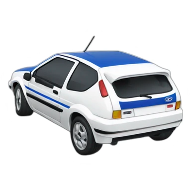 Ford fiesta 1990 White with blue stripe  sticker