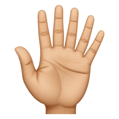 open hand, palm facing viewer, thumb folded in, four fingers up, number 4 hand sign sticker