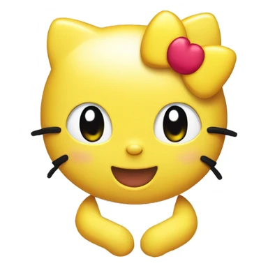 Hello kitty as a yellow emoji smiling  sticker