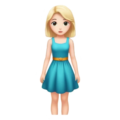 Girl in a dress in a library ￼ sticker