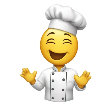 Chef smile face kissing with hand and heart sticker