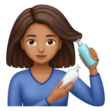 Latina girl applying conditioner to her hair sticker