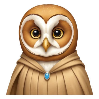 barn owl in beige cloak sticker