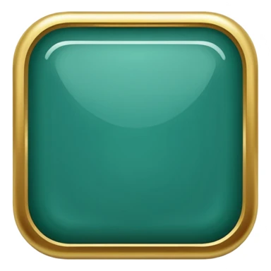 Blank dark Jade and gold edged rounded square icon button sticker