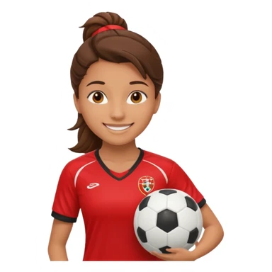 woman soccer player with red jersey sticker