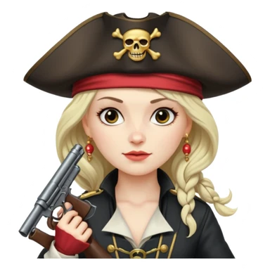 Lady Pirate With Gun. sticker