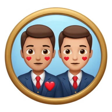 Narcissist fully dressed man with hearts instead of eyes looking in a mirror and admiring his reflection  sticker
