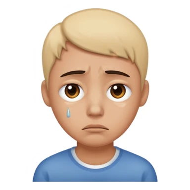 Sad face with a tear  sticker