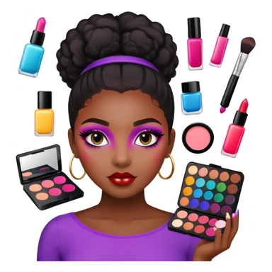 Black girl makeup products sticker