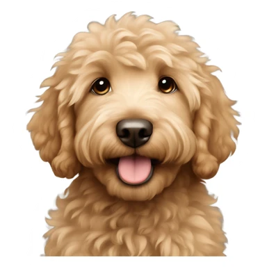 light brown fluffy golden doodle puppy sticker
