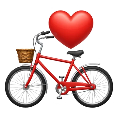 a heart emoji riding a bicycle sticker
