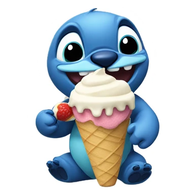 Stitch eating icecream sticker