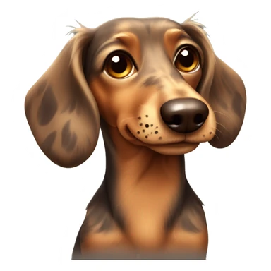 sad rough haired dachshund with brown spots sticker