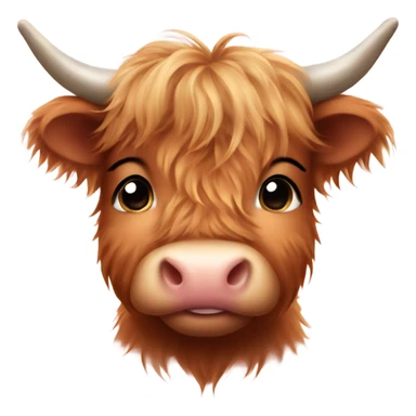 Cute baby highland cow hearts sticker