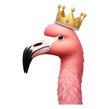 Flamingo wearing a crown sticker