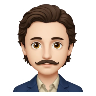 timothee with stache sticker