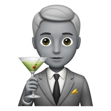 a pile of dust holding a martini sticker