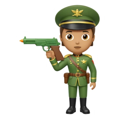green toy soldier holding gun sticker