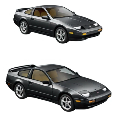 Black Nissan 300zx with T-tops from 1985 grey sticker