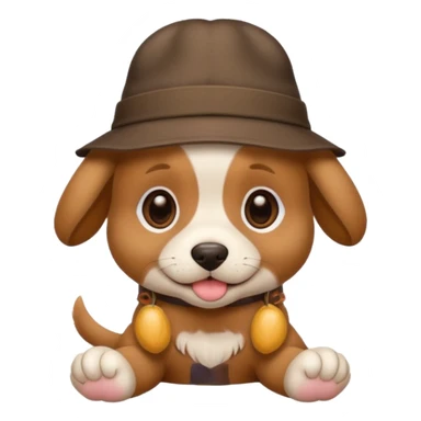 puppy dog with hat  sticker
