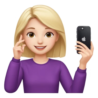 Girl taking selfie, different pose and outfit sticker