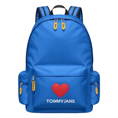 blue backpack with tommyjeans logo sticker