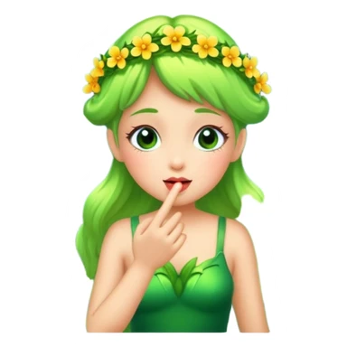 forest fairy blowing glowing kiss pollen sticker