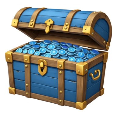 teasure chest of blue coins sticker