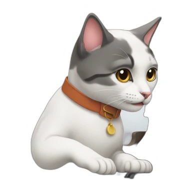 A cat playing piano sticker