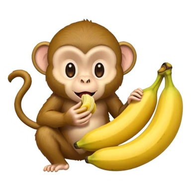 monkey eating a banana sticker