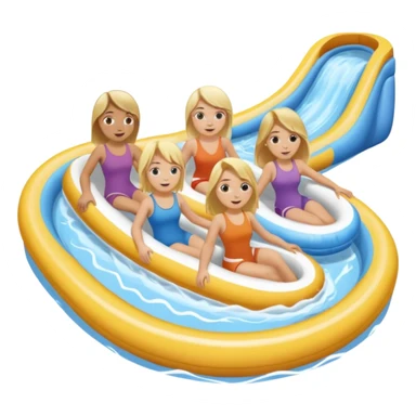 2 girls and 2 guys on the lazy river waterslide. 1 girl and 1 guy have blonde hair and 1 girl and 1 guy have brown. we are all very pale. 4 PEOPLE  sticker