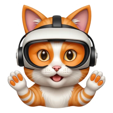 gamer cat wearing a VR headset with an excited expression sticker